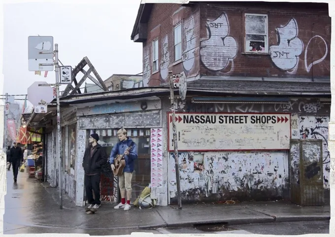 Busking, Kensington Market — Toronto work by Maria Drazilov