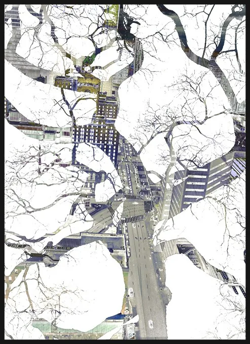 Crossroads IV — Collage work by Maria Drazilov