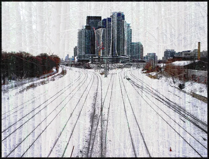Crossroads V — Collage work by Maria Drazilov