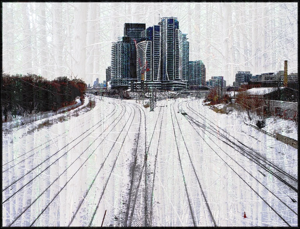 Crossroads V — Collage work by Maria Drazilov