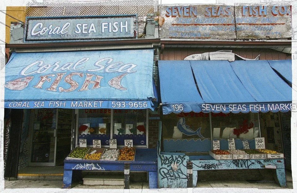 Kensington Fish Market — Toronto work by Maria Drazilov
