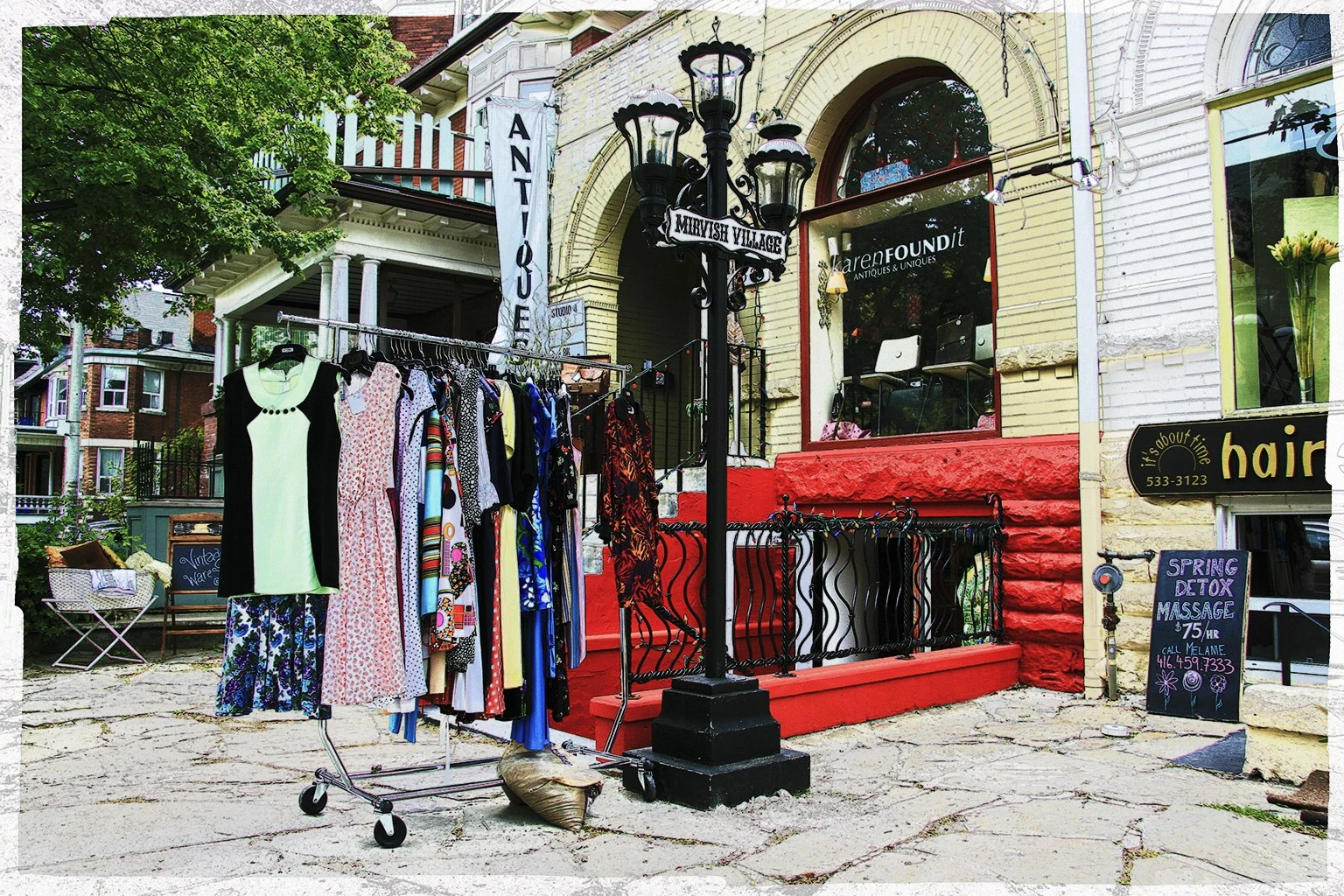 Shops along Markham Street — Toronto work by Maria Drazilov