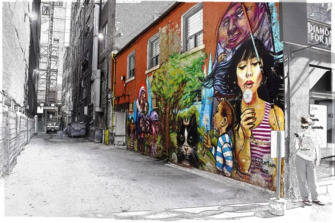 Shuter Street Alleyway — Toronto work by Maria Drazilov