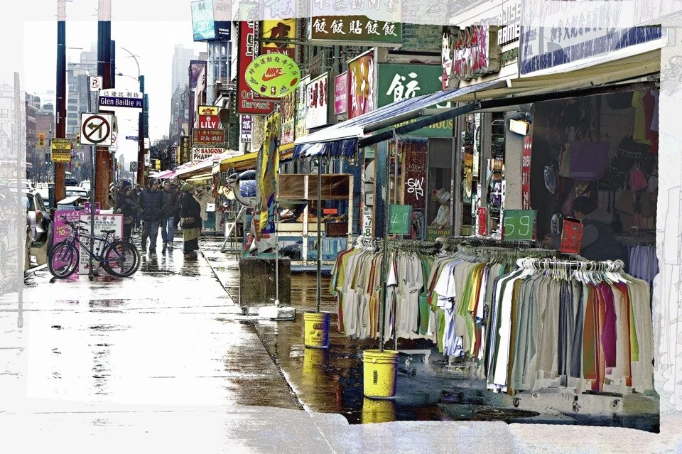 Spadina Ave. at Glen Baillie Place — Toronto work by Maria Drazilov
