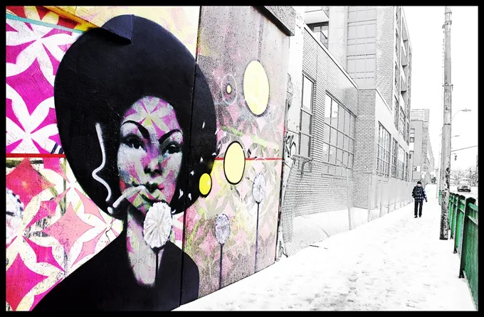 The Smoking Woman Mural, Toronto — Toronto work by Maria Drazilov